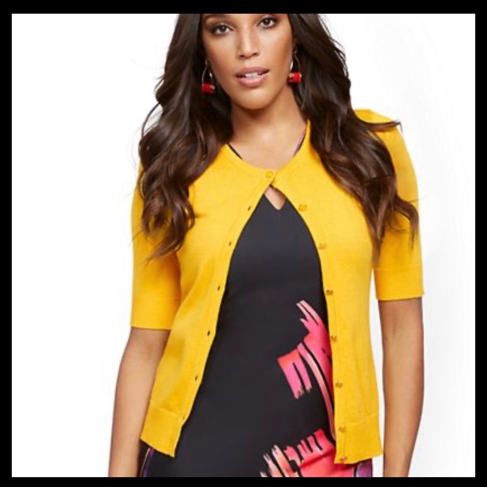 NWOT Yellow cardigan sweater